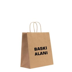 Kraft Kağıt Çanta Burgu Saplı - 19x8x24 cm