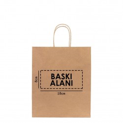 Kraft Kağıt Çanta Burgu Saplı - 25x12x31 cm