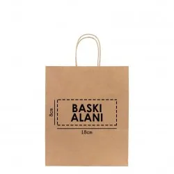 Kraft Kağıt Çanta Burgu Saplı - 25x12x31 cm